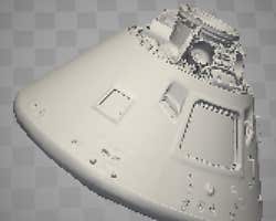 High detailed model of exterior NASA's Apollo 11 command module, from the __Smithsonian__.