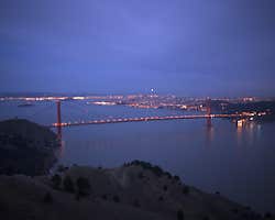 View from Hawk Hill towards the Golden Gate Bridge. Exr image uses tiled encoding and piz compression. From the __OpenEXR__ project sample images.