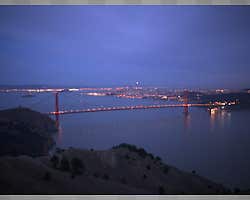 View from Hawk Hill towards the Golden Gate Bridge. Exr image uses tiled encoding and piz compression.