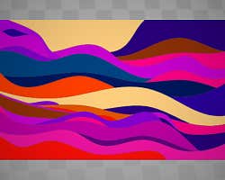 Colorful graphics for a widescreen wallpaper, by __Nigel Hoare__. Contains about 40 vector shapes.